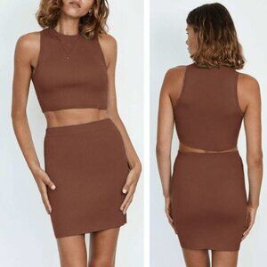 NWT WILFRED Aritzia Reso High Waisted Knit Mini Skirt Size Small